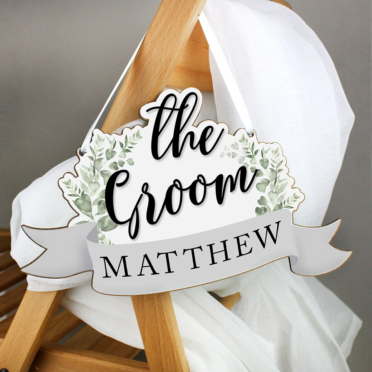 Personalised ‘The Groom’ Wooden Hanging Decoration 3 Personalised ‘The Groom’ Wooden Hanging Decoration