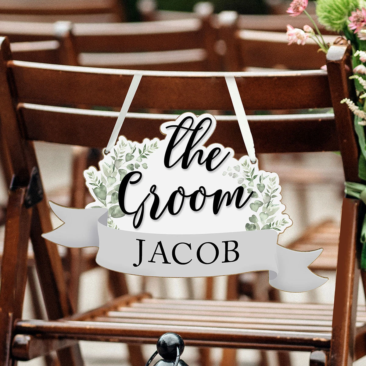 Personalised ‘The Groom’ Wooden Hanging Decoration 5 Personalised ‘The Groom’ Wooden Hanging Decoration - Image 3