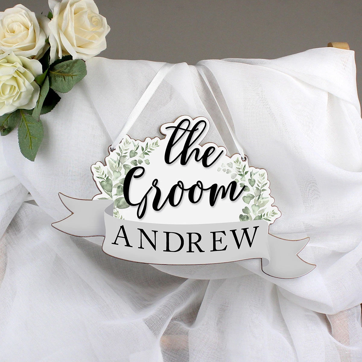Personalised ‘The Groom’ Wooden Hanging Decoration 6 Personalised ‘The Groom’ Wooden Hanging Decoration - Image 4
