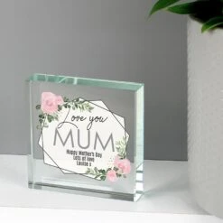 Personalised Abstract Rose Large Crystal Token -Yanke Home Shop p1007d24 pmc personalised abstract rose crystal token 1