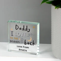 Personalised To The Moon And Back Large Crystal Token