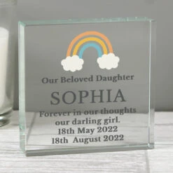 Rainbow Memorial Large Crystal Token -Yanke Home Shop p1007e01 personalised rainbow memorial large crystal token 2