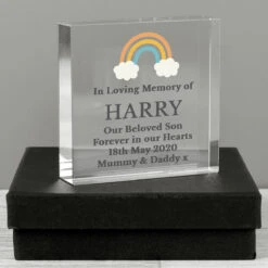 Rainbow Memorial Large Crystal Token -Yanke Home Shop p1007e01 personalised rainbow memorial large crystal token 3