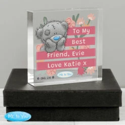 Me To You Personalised Floral Large Crystal Token -Yanke Home Shop p1007e11 personalised me to you floral large crystal token 3