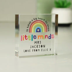 Personalised Teacher ‘Shape Little Minds’ Crystal Token -Yanke Home Shop p1007e27