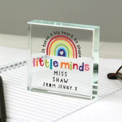 Personalised Teacher ‘Shape Little Minds’ Crystal Token -Yanke Home Shop p1007e27 5