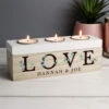Personalised ‘Love’ Botanical Triple Tealight Box -Yanke Home Shop p1011f32 1