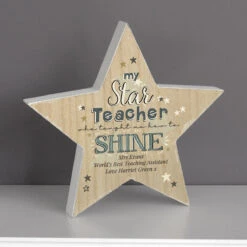 Personalised ‘My Star Teacher’ Rustic Wooden Star Decoration 10 Personalised ‘My Star Teacher’ Rustic Wooden Star Decoration -Yanke Home Shop p1011f71 1