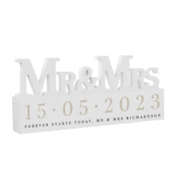 Personalised Big Date Wooden Mr & Mrs Ornament 8 Personalised Big Date Wooden Mr & Mrs Ornament -Yanke Home Shop p1011f97 pmc personalised big date wooden mr and mrs ornament 4