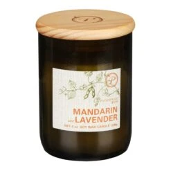 Paddywax Eco 226g Mandarin And Lavender Green Recycled Glass Soy Candle