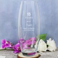 Personalised Anniversary Glass Bullet Vase -Yanke Home Shop personalised memento company p0107e81 anniversary bullet vase 5