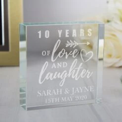 Personalised Anniversary Large Crystal Token -Yanke Home Shop personalised memento company p0107e91 anniversary large crystal token 3
