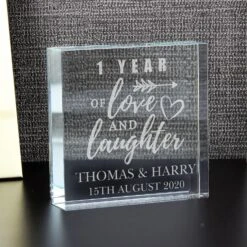 Personalised Anniversary Large Crystal Token -Yanke Home Shop personalised memento company p0107e91 anniversary large crystal token 4