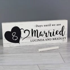 Personalised Rustic Countdown Wooden Block Sign -Yanke Home Shop personalised memento company p1011d53 rustic chalk countdown wooden block sign 4