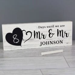 Personalised Rustic Countdown Wooden Block Sign -Yanke Home Shop personalised memento company p1011d53 rustic chalk countdown wooden block sign 6