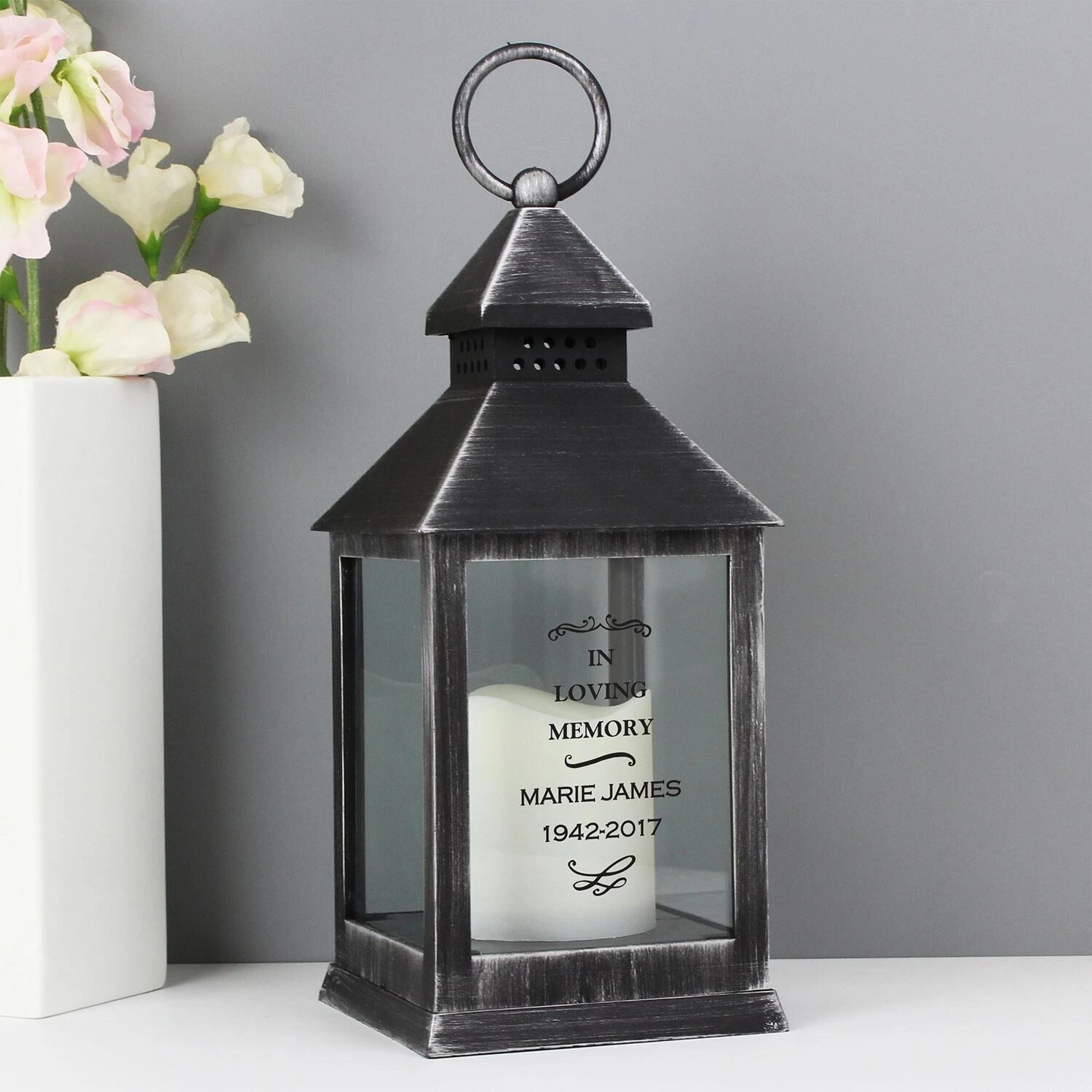 Personalised Antique Scroll Rustic Black Lantern 4 Personalised Antique Scroll Rustic Black Lantern - Image 2