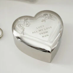 Personalised Floral Free Text Heart Trinket Box -Yanke Home Shop pmc personalised p0102z22 floral free text heart trinket box 04