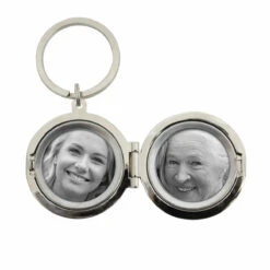 Personalised Floral Round Photo Frame Keyring -Yanke Home Shop pmc personalised p0102z26 floral round photo frames keyring 03
