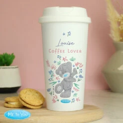 Me To You Personalised Floral Travel Mug -Yanke Home Shop pmc personalised p0813b95 me to you floral insulated reusable eco travel cup 04