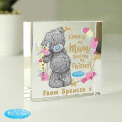Me To You Personalised Mum Forever My Friend Crystal Token -Yanke Home Shop pmc personalised p1007e39 me to you florever my friend crystal token 04