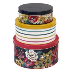 Joules Cambridge Floral Set Of 3 Nesting Cake Tins