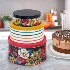 Joules Cambridge Floral Set Of 3 Nesting Cake Tins -Yanke Home Shop proticco joules jls1903 set of 3 nest cake tins lifestyle lr 1