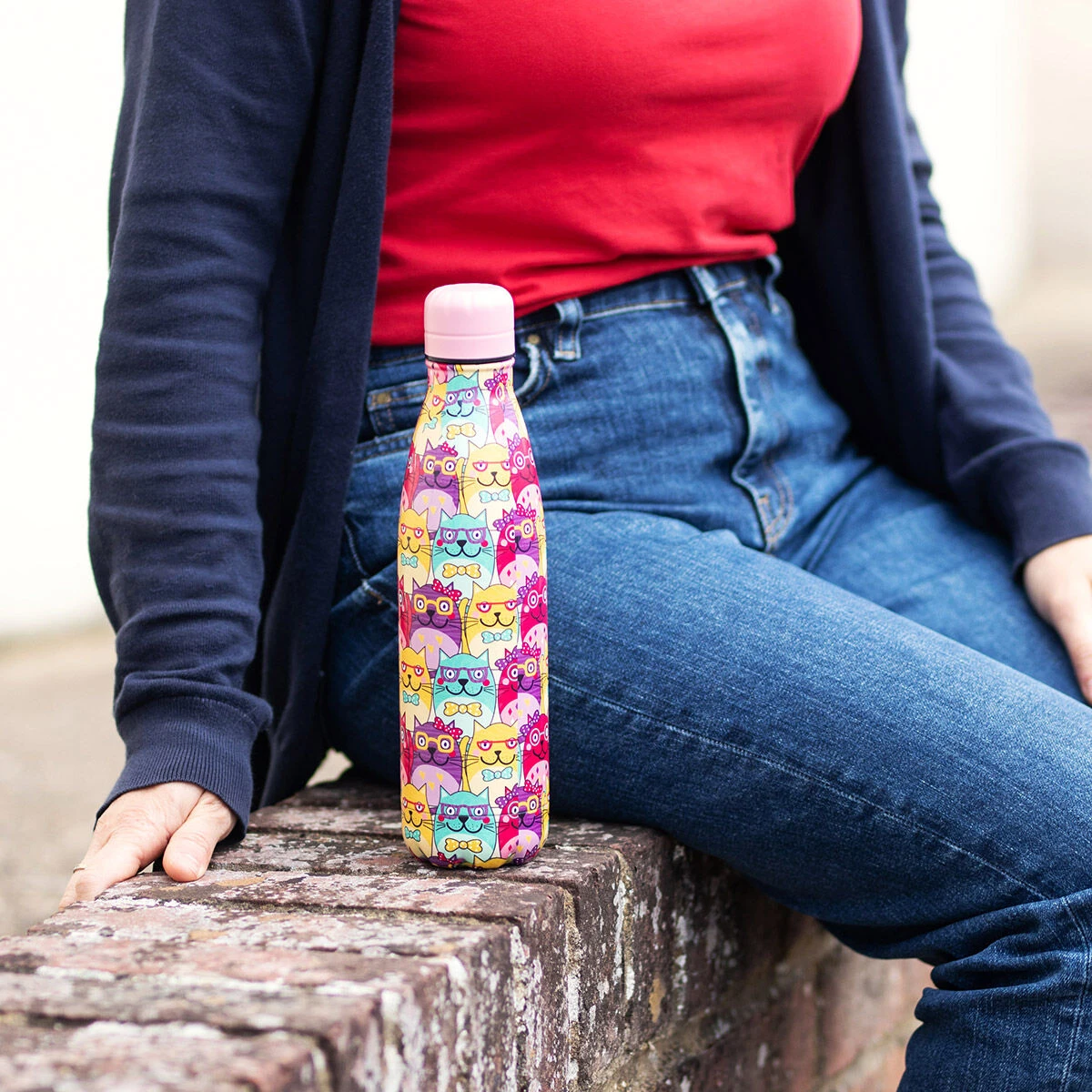 Eco Chic Cats With Glasses 500ml Thermal Drinks Bottle 5 Eco Chic Cats With Glasses 500ml Thermal Drinks Bottle - Image 3