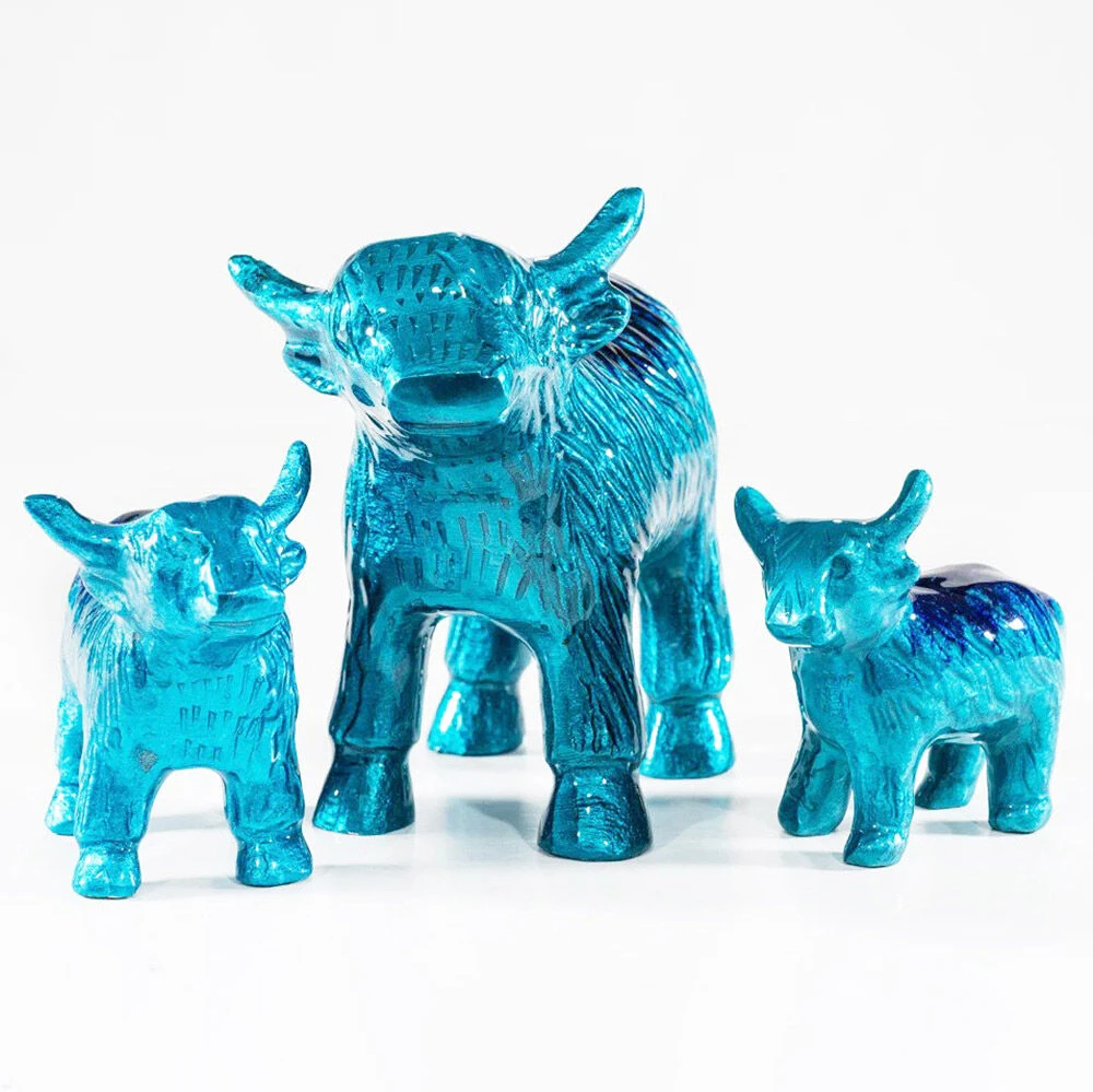 Tilnar Art Aluminark Brushed Aqua Extra Large Highland Cow 5 Tilnar Art Aluminark Brushed Aqua Extra Large Highland Cow - Image 3