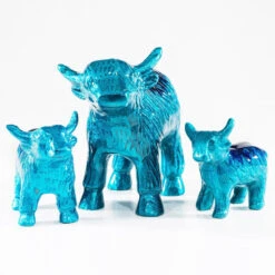 Tilnar Art Aluminark Brushed Aqua Large Highland Cow 7 Tilnar Art Aluminark Brushed Aqua Large Highland Cow -Yanke Home Shop tilnar art aluminark brushed aqua highland cow group 1