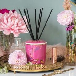Sara Miller Chelsea Pink Sandalwood, Cardamom And Oud 200ml Reed Diffuser -Yanke Home Shop wax lyrical sm2203 sara miller chelsea pink 200ml reed diffuser lifestyle