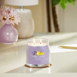 Yankee Candle Lemon Lavender Signature Medium Jar Candle -Yanke Home Shop yankee candle 1630004e lemon lavender signature medium jar candle lifestyle 1