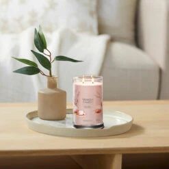 Yankee Candle Pink Sands Signature Large Tumbler Candle -Yanke Home Shop yankee candle 1630030e pink sands signature large tumbler candle lifestyle 1
