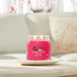 Yankee Candle Red Raspberry Signature Medium Jar Candle -Yanke Home Shop yankee candle 1701386e red raspberry signature medium jar candle lifestyle 1