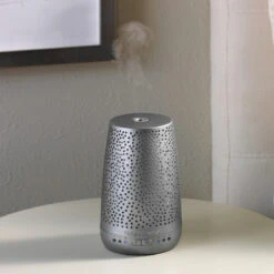 Yankee Candle Peaceful Dreams Silver Sleep Diffuser Starter Kit With 3 Refills -Yanke Home Shop yankee candle peaceful dreams sleep diffuser stater kit bundle lifestyle 2